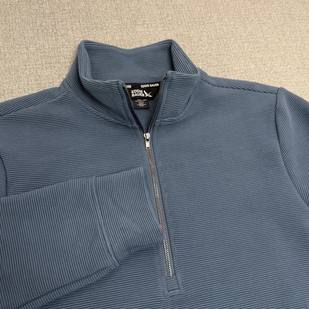 Nwt Eddie Bauer Forest Trail Blue 1/4 Zip Pullover Mens Small Long Sleeve Shirt